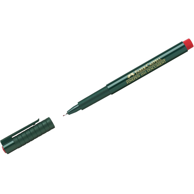 Faber-Castell Fibre Pen, Fine-Pen 1511, 0.4 mm, red, 10 Stifte