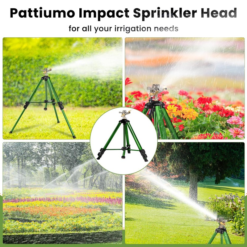 Pattiumo Sprinklers for Yard, 360° Tripod Sprinklers for Yard Large