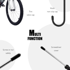 UTSAUTO 150Pcs Flexible End Caps Rubber End Caps Round Screw Thread Protectors Black Vinyl Blot Protector Safety Caps Kit for Tube Screw Bolt (13/50Inch, 6.5mm)