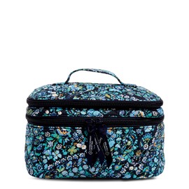 Vera Bradley Women's Cotton Brush Up Cosmetic Makeup Organizer Case, Dreamer Paisley - Recycled Cotton, One Size