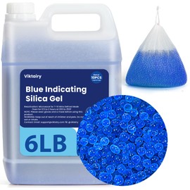 6LBS Silica Gel Desiccant Beads, Premium Blue Indicating Reusable Desiccant Bulk, Industry 3-5 mm Silica Beads Dehumidifier for 3D Filament, Electronic Devices, Camera, Jewelry, Safe (10PCS Bags)