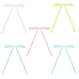 Meseey 30 Pcs Christmas Gingham Ribbon Bows 5 x 7 Inch Vintage Buffalo Plaid Ribbon Gift Bows for Tree Wreath Garland Home Decor Indoor Outdoor Decorations (Spring Set)