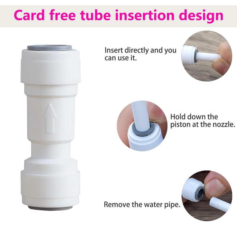 Qrity 1 Piece RO Water Filter Fitting, 3/8" Inline Check