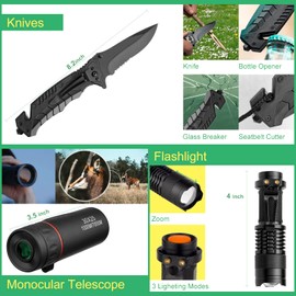 LANKAMO Emergency Survival Kit Gifts for Men Husband Dad, 34 in 1 Survival Gear and Equipment for Camping Hiking Outdoors Adventures, Birthday Christmas for Men Boyfriends Fathers