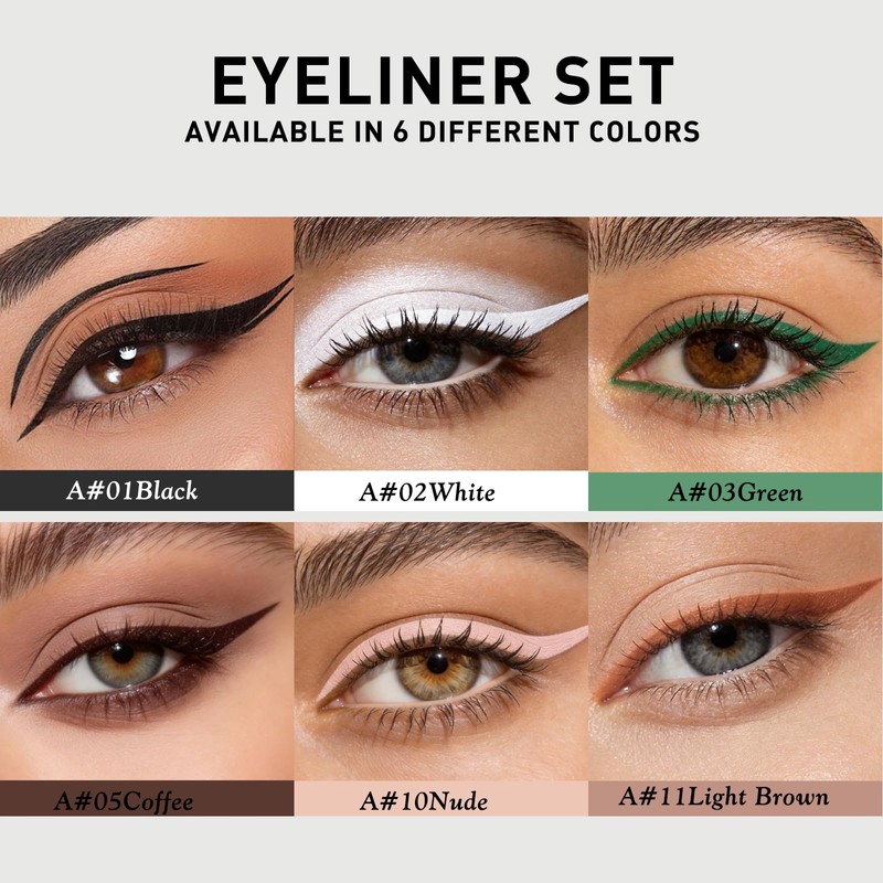Wugbc 2PCS Nude Gel Eyeliner, Waterline Eyeliner Pencil Waterproof Smudge