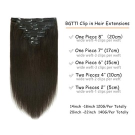 BGTTI Black Hair Extensions Clip in Synthetic Hair Thick Hair Extension Full Head Seamless Double Weft Lace Remy Hair Extensions Clip in Hair Synthetic Hair with 16 Clips 140g 22inch Straight