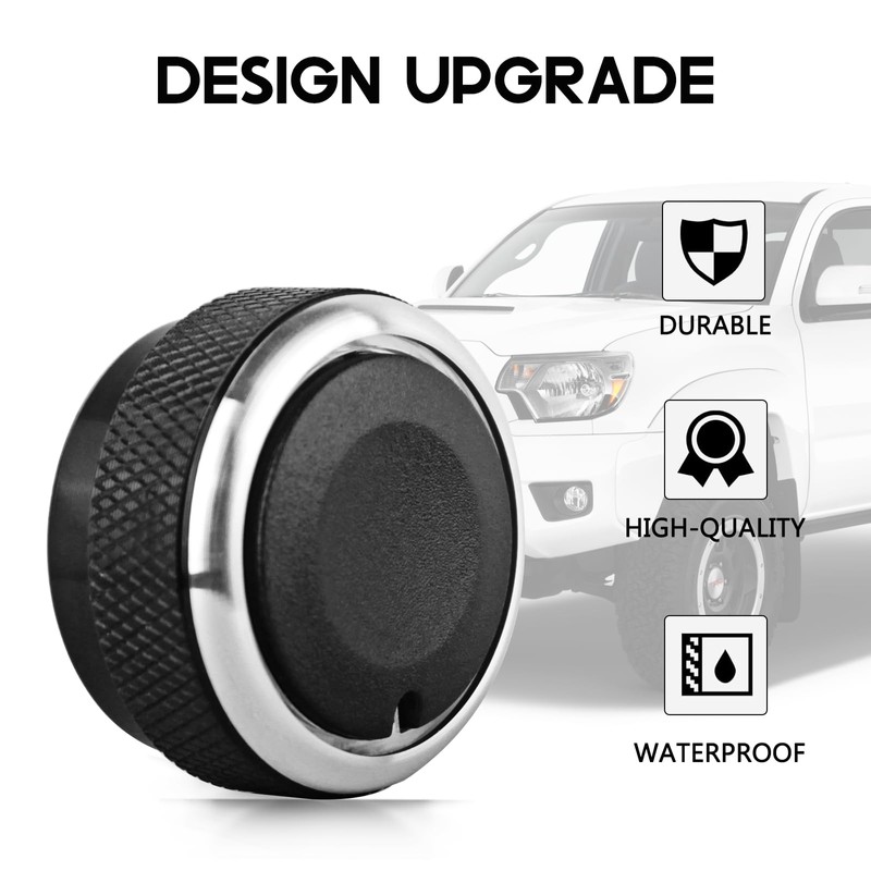 Xislet 3Pcs Tacoma AC Knobs Replacement Compatible with 2005-2015 Toyota