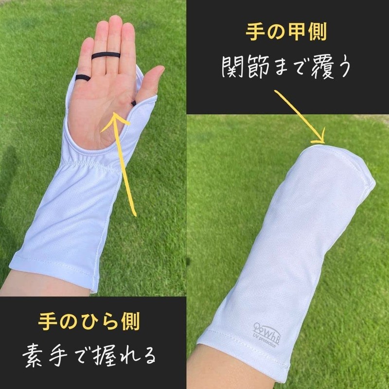 White Beauty WhB Sun Protection UV Protection Hand Cover, Open