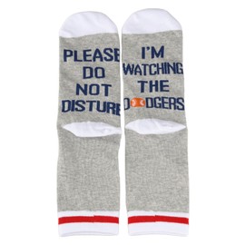 TSOTMO 2 Pairs Baseball Socks Please Do Not Disturb I’m Watching The D Socks Gift For Baseball Player (DODGERS socks)