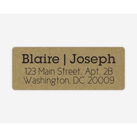 60ct - Invitation Return Address Kraft Labels (#337-KR)