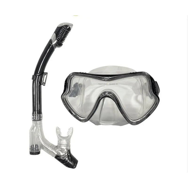 Snorkel Mask Set for Adults – Tempered Glass Diving Goggles