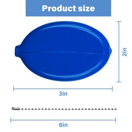 DEEZOMO Oval Squeeze Coin Holders - Coin Purse for Women Colorful Coin Purse with Chain for Men Women Shopping Traveling Popular Color (Blue)