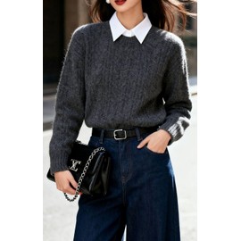 3 Packs Cotton Fake Collar Detachable Dickey Collar Blouse Half Shirts Classic Faux False Collar for Women