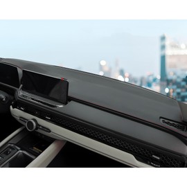 REPOYUL Fit for Honda Accord 2023 2024 2025 2026 Dashboard Black Center Console Cover Dashboard Pad Protector Sunshade Upgraded Edge Microfiber Leather Pad (Without HUD, Red Stitching)