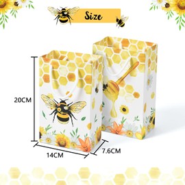 WERNNSAI Honey Bee Party Gift Bags - 16 PCS Bumble Bee Birthday Party Supplies Bee Party Goodie Candy Treats Bags for Baby Shower Supplies Boys Girls Birthday