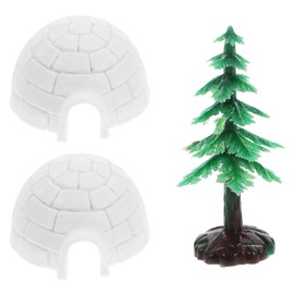 Yardwe 1 Set Mini Christmas Figurines Early Educational Toy Mini Xmas Tree Arctic Figure Mini Pine Trees Home Decor Christmas Party Trees Artificial Pine Tree Child Plastic Christmas Tree