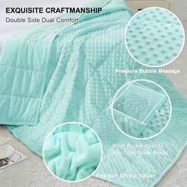 Alomidds Weighted Blanket (60"x80",20lbs Queen Size - Teal), Heavy Blankets for Adults, Cooling Breathable Soft and Comfort Minky, Gravity Blanket Microfiber Material with Glass Beads