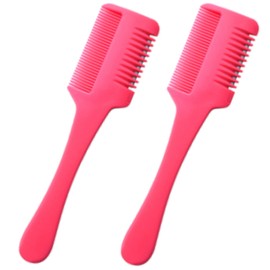 clowin Hair Cutter Comb Self-Cutting Comb Comb Household Barber Plow Razor Set of 2 (Red)