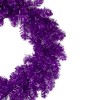 Northlight Metallic Artificial Double Tinsel Christmas Wreath-Unlit, 24", Purple