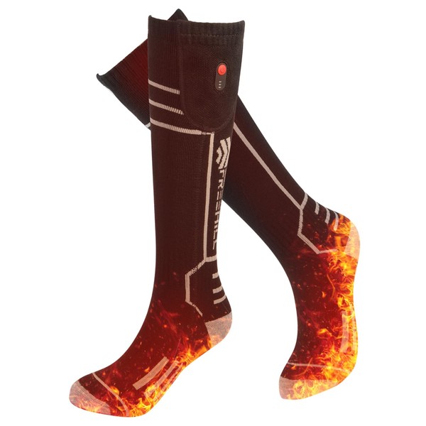 FREEHILL Merino Wool Heated Socks for Men Women, 5000mAh One-Click
