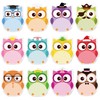 12 Pack Owl Cartoon Sticker Notebooks, 240 Cute Animal Sticker