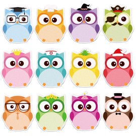 12 Pack Owl Cartoon Sticker Notebooks, 240 Cute Animal Sticker Notebooks, Students, Home Office, Roommate Gift Label Supplies