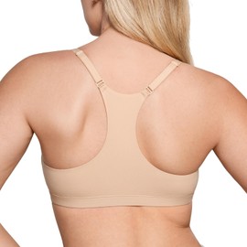 INLYRIC Women's Inbarely Soft Racerback Bralette - Wireless Full Coverage No Padding Unlined Bralette Beige Small