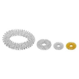 Power Ring Set – Large (Silver) + Ring (Silver) + Small Ring (Silver) + Small (Gold Ring)/Acupressure Massage Massage Bracelet – Ring silver