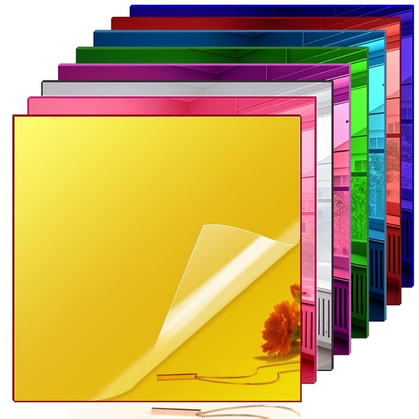 Adrattnay Acrylic Mirror Sheets 1/8 Thick, 8Pack 8"x 8" Plexiglass