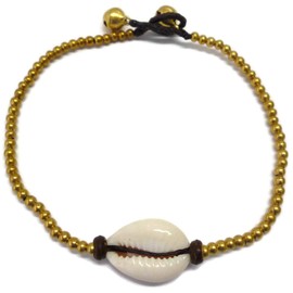 Moose546 Boho Shell Charm Anklet Beads and Bells Chain Foot Jewelry for Women A-0046