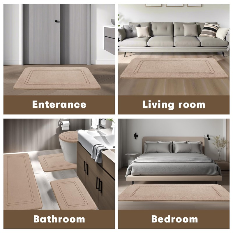 chakme Non-Slip Bath Mat, Bathroom Rug, Soft Bath Mat, Absorbent