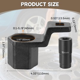 weyleity 19mm Harmonic Balancer Socket & 50mm Crankshaft Pulley Wrench Holder Removal Tool Kit, Crankshaft Pulley Removal Tool for Honda and Acura Engines