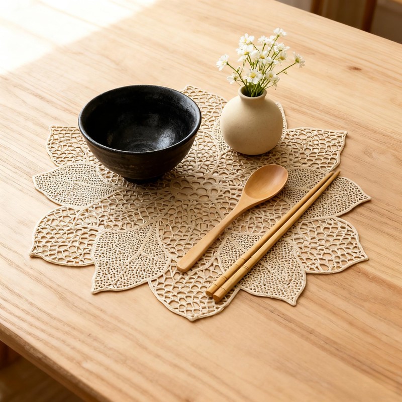 Gold Placemats Set of 6 for Dining Table 15 Inch