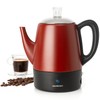 Mixpresso Red Small Percolator Coffee Pot Electric 4 Cup, Stainless