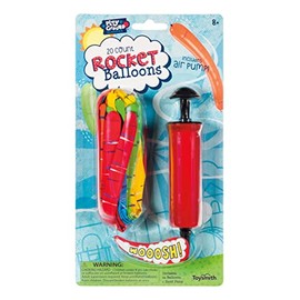 20 Rocket Balloons with Pump,(Colors May Vary),Various Packaging.