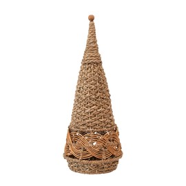 Creative Co-Op Hand-Woven Wicker Cone, Natural Decorative Tree