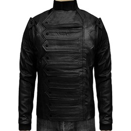 OBX Fashion Mens Modern Buckkx Strap-front Black Leather Jacket With Detechable Sleeves (XL)