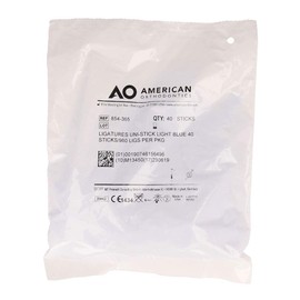 American Orthodontics Ligatures Uni-Stick Light Blue | 40 Sticks/960 Per Pkg | Made in the USA | Hypo-Allergenic, Non-Latex, Medical Grade Polyurethane Elastic Bands | .045 Inner / .115 Outer Diameter