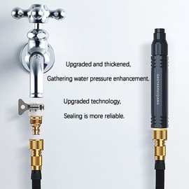 QKUSE Garden hose nozzle metal high-pressure spray, multiple adjustable spray modes, car washing water gun set, irrigation nozzle, brass tip nozzle, QK003