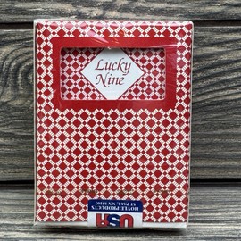 Vintage Lucky Nine Casino Professional Poker PGC Red Playing Cards Hoyle New