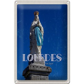 FEMER Blechschild Reise 20x30cm Heiligtum Frau von Lourdes Kirche