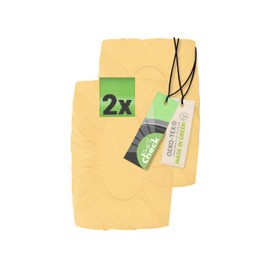 Emily´s Check Pack of 2 Fitted Covers for Neck Pillow Health Pillow 1596.2323, 30-35 x 45-50 cm, Apricot