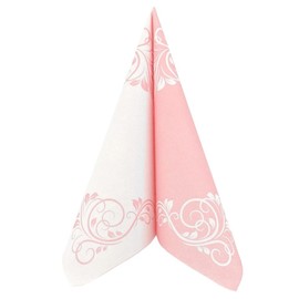 50 Napkins Ornaments 40 x 40 cm Fabric-Like Airlaid Bellissima Colour: Pink