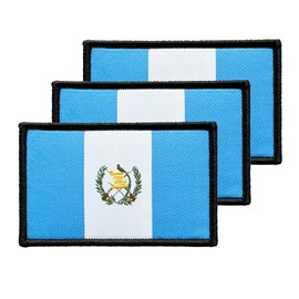3Pcs Guatemala Guatemalan Flag Patch 2x3 Inch, Hook Loop Tactical Embroidered Armband Country Flag Patches for Backpack Hat Vest Jacket.