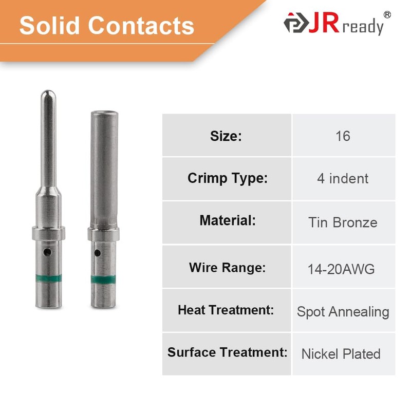 JRready ST6114 DT Connector 4 Pin with 14-16AWG Solid Terminals,