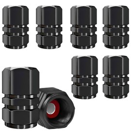 8 Pieces Aluminum Tyre Valve Caps, Metal Car Tire Dust Caps, Universal Tyre Valve Caps with Gasket for Motorcycle Truck Bike