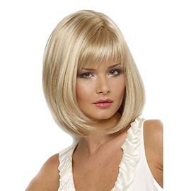 Wigs for women, temperament, slanted bangs, fluffy short hair, blonde brown hair wig, natural hair for daily use, suitable for girls and women
