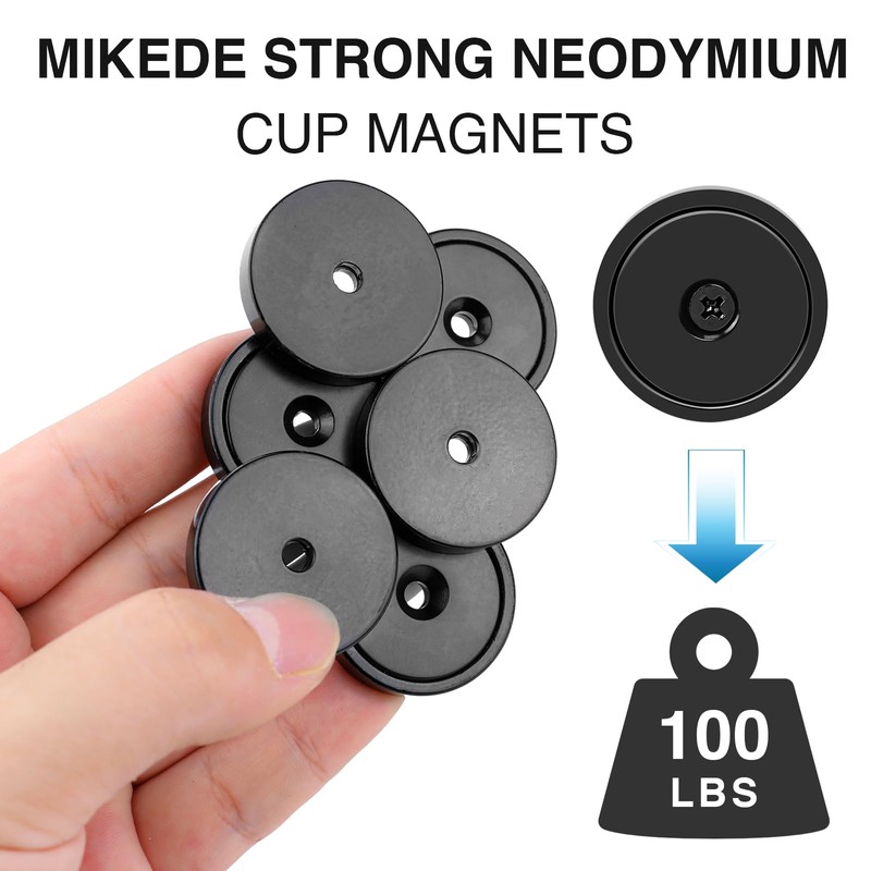 MIKEDE Strong Magnets with Holes, 100LB+ Strong Neodymium Magnets with