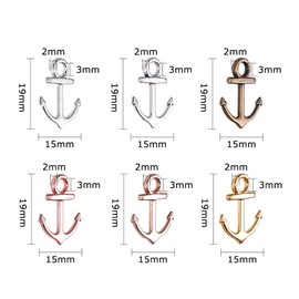 PH PandaHall 90pcs 3 Colours Anchor Charm Pendants Antique Vintage Pendant Nautical Anchor Sign Metal Charms Jewellery Making Accessories Bronze Antique Charm Mixed Colour 19 x 15 x 2 mm