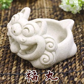 Kubakasaya Ashtray, Tabletop, Okinawa Souvenir, Fukumaru Shisa Ashtray, Good Luck, Feng Shui, Good Luck Protection, Lucky Charm, Ryukyu